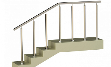 Ограждения с квадратным поручнем со стойками в каждую ступень без ригелей купить в Красноярске Ограждения с квадратным поручнем со стойками в каждую ступень без ригелей купить в Красноярске