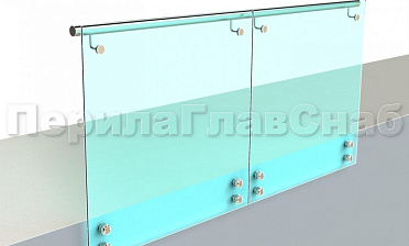 Ограждение с поручнем на выносе на точечном креплении купить в Красноярске Ограждение с поручнем на выносе на точечном креплении купить в Красноярске