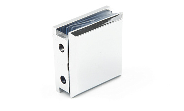 Коннектор для душевой  стена-стекло 45х45 мм, 90°, с двумя отверстиями, цинк, полированный t731 PZn купить в Красноярске