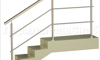 Два ригеля на сварке, квадратный поручень и круглые стойки в Красноярске. Готовые проекты ПерилаГлавСнаб Два ригеля на сварке, квадратный поручень и круглые стойки в Красноярске. Готовые проекты ПерилаГлавСнаб