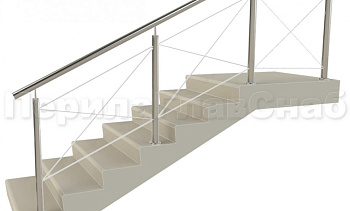 Ограждения из нержавейки. Заполнение из тросиков (нестандартная конфигурация) для крыльца в Красноярске. Готовые проекты ПерилаГлавСнаб Ограждения из нержавейки. Заполнение из тросиков (нестандартная конфигурация) для крыльца в Красноярске. Готовые проекты ПерилаГлавСнаб