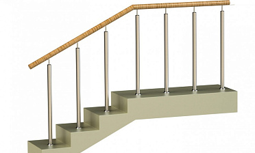 Ограждения со стойками в каждую ступень с пластиковым поручнем без ригелей купить в Красноярске Ограждения со стойками в каждую ступень с пластиковым поручнем без ригелей купить в Красноярске