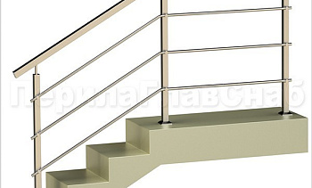 Три ригеля на держателях, квадратные поручень и стойки в Красноярске. Готовые проекты ПерилаГлавСнаб Три ригеля на держателях, квадратные поручень и стойки в Красноярске. Готовые проекты ПерилаГлавСнаб