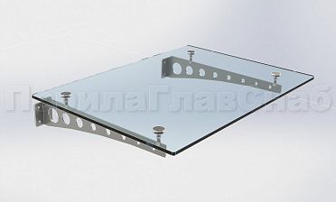 Стеклянный козырек на консоли из листа купить в Красноярске Стеклянный козырек на консоли из листа купить в Красноярске