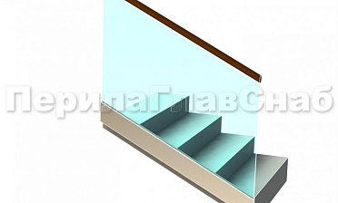 Ограждение с деревянным поручнем на профиле на лестнице купить в Красноярске Ограждение с деревянным поручнем на профиле на лестнице купить в Красноярске