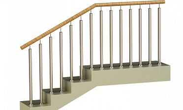 Ограждения с двумя стойками в каждую ступень с пластиковым поручнем и без ригелей купить в Красноярске Ограждения с двумя стойками в каждую ступень с пластиковым поручнем и без ригелей купить в Красноярске