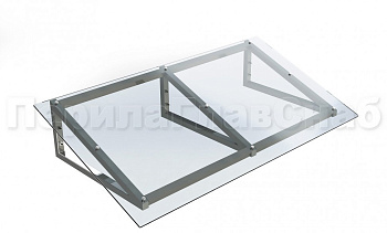 Козырек на треугольном скате из поликарбоната в Красноярске. Готовые проекты ПерилаГлавСнаб