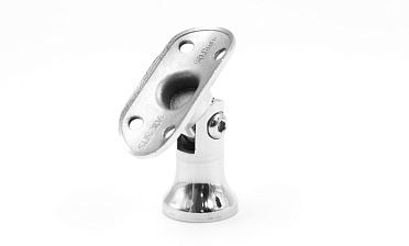 Наконечник стойки "колокольчик" на плоскость, с регулируемым ложементом под поручень Ø50.8 мм, литой, полированный, нержавеющий AISI 304, k203-3 купить в Красноярске Наконечник стойки "колокольчик" на плоскость, с регулируемым ложементом под поручень Ø50.8 мм, литой, полированный, нержавеющий AISI 304, k203-3 купить в Красноярске