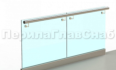 Ограждение с поручнем на выносе в зажимном профиле купить в Красноярске Ограждение с поручнем на выносе в зажимном профиле купить в Красноярске