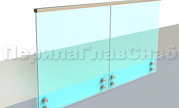 Ограждение с профильным поручнем с пазом на точечном креплении в Красноярске. Готовые проекты ПерилаГлавСнаб Ограждение с профильным поручнем с пазом на точечном креплении в Красноярске. Готовые проекты ПерилаГлавСнаб