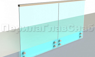 Ограждение с профильным поручнем с пазом на точечном креплении купить в Красноярске Ограждение с профильным поручнем с пазом на точечном креплении купить в Красноярске