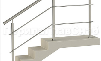 Два ригеля на сварке, круглый поручень и квадратные стойки в Красноярске. Готовые проекты ПерилаГлавСнаб Два ригеля на сварке, круглый поручень и квадратные стойки в Красноярске. Готовые проекты ПерилаГлавСнаб