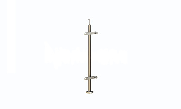 Стойка круглая  Ø38.1: 2 пластинчатых стеклодержателя, полированная, высота 950 мм (AISI 304) k729 купить в Красноярске Стойка круглая  Ø38.1: 2 пластинчатых стеклодержателя, полированная, высота 950 мм (AISI 304) k729 купить в Красноярске