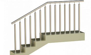 Ограждения с двумя стойками в каждую ступень без ригелей купить в Красноярске Ограждения с двумя стойками в каждую ступень без ригелей купить в Красноярске