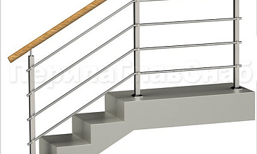 Четыре ригеля на держателях, круглый пластиковый поручень и квадратные стойки купить в Красноярске Четыре ригеля на держателях, круглый пластиковый поручень и квадратные стойки купить в Красноярске