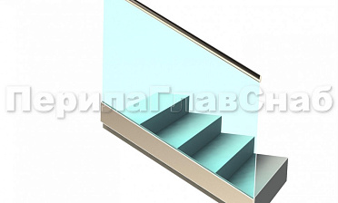 Ограждение с поручнем с пазом в зажимном профиле на лестнице купить в Красноярске Ограждение с поручнем с пазом в зажимном профиле на лестнице купить в Красноярске