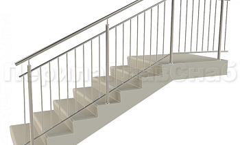 Нержавеющие ограждения с вертикальным заполнением 'частокол' - вариант №3 в Красноярске. Готовые проекты ПерилаГлавСнаб Нержавеющие ограждения с вертикальным заполнением 'частокол' - вариант №3 в Красноярске. Готовые проекты ПерилаГлавСнаб