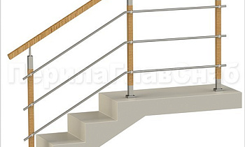 Три ригеля на держателях, квадратные деревянные поручень и стойки в Красноярске. Готовые проекты ПерилаГлавСнаб Три ригеля на держателях, квадратные деревянные поручень и стойки в Красноярске. Готовые проекты ПерилаГлавСнаб