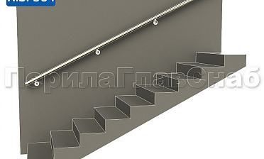 Готовый пристенный поручень с 4 держателями, длина 3300 мм (AISI 304) k730-33 купить в Красноярске