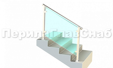 Ограждения для лестницы с поручнем на выносе с зажимными стеклодержателями и квадратными стойками купить в Красноярске Ограждения для лестницы с поручнем на выносе с зажимными стеклодержателями и квадратными стойками купить в Красноярске