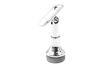 Наконечник регулируемый по высоте на стойку Ø38.1х1.5 мм, с регулируемым ложементом под поручень Ø50.8 мм, литой, полированный, нержавеющий (AISI 304) k317-3 купить в Красноярске Наконечник регулируемый по высоте на стойку Ø38.1х1.5 мм, с регулируемым ложементом под поручень Ø50.8 мм, литой, полированный, нержавеющий (AISI 304) k317-3 купить в Красноярске