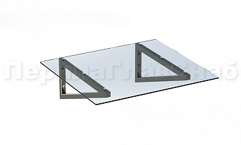 Консольный навес из поликарбоната выносной прямой треуголки в Красноярске. Готовые проекты ПерилаГлавСнаб