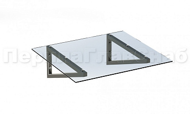 Консольный навес из поликарбоната выносной прямой треуголки купить в Красноярске Консольный навес из поликарбоната выносной прямой треуголки купить в Красноярске