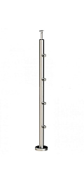 Стойка круглая Ø38.1: 4 ригеледержателя, полированная, высота 950 мм (AISI 304) k714 купить в Красноярске