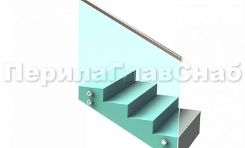 Ограждение с профильным поручнем с пазом на точечном креплении на лестнице в Красноярске. Готовые проекты ПерилаГлавСнаб Ограждение с профильным поручнем с пазом на точечном креплении на лестнице в Красноярске. Готовые проекты ПерилаГлавСнаб