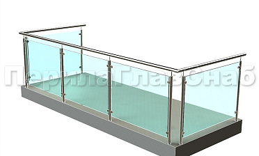 Ограждение из нержавеющей стали со стеклами для балкона купить в Красноярске Ограждение из нержавеющей стали со стеклами для балкона купить в Красноярске