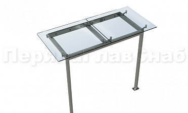 Стеклянный козырек на прямом каркасе со стойками купить в Красноярске Стеклянный козырек на прямом каркасе со стойками купить в Красноярске