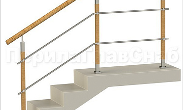 Два ригеля на держателях, пластиковый поручень и квадратные деревянные стойки купить в Красноярске Два ригеля на держателях, пластиковый поручень и квадратные деревянные стойки купить в Красноярске