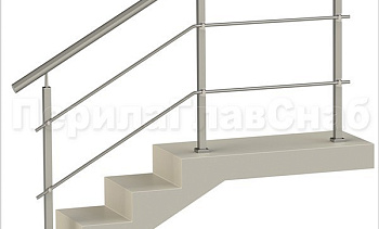 Два ригеля на держателях, круглый поручень и квадратные стойки в Красноярске. Готовые проекты ПерилаГлавСнаб Два ригеля на держателях, круглый поручень и квадратные стойки в Красноярске. Готовые проекты ПерилаГлавСнаб