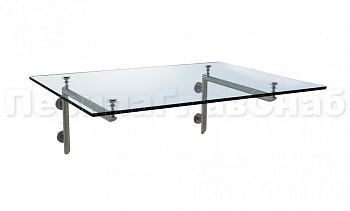 Стеклянный консольный навес на Г-образном каркасе - вариант 2 в Красноярске. Готовые проекты ПерилаГлавСнаб