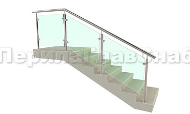 Ограждение для лестницы из нержавейки с зажимными стеклодержателями для крыльца купить в Красноярске Ограждение для лестницы из нержавейки с зажимными стеклодержателями для крыльца купить в Красноярске