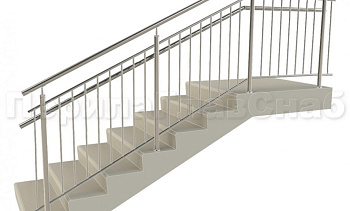 Нержавеющие ограждения с вертикальным заполнением 'частокол' - вариант №4 в Красноярске. Готовые проекты ПерилаГлавСнаб Нержавеющие ограждения с вертикальным заполнением 'частокол' - вариант №4 в Красноярске. Готовые проекты ПерилаГлавСнаб