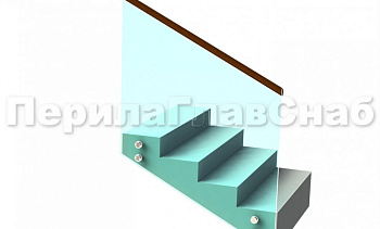 Ограждение с деревянным поручнем на точечном креплении на лестнице в Красноярске. Готовые проекты ПерилаГлавСнаб Ограждение с деревянным поручнем на точечном креплении на лестнице в Красноярске. Готовые проекты ПерилаГлавСнаб