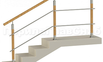 Два ригеля на держателях, квадратный деревянный поручень и квадратные деревянные стойки в Красноярске. Готовые проекты ПерилаГлавСнаб Два ригеля на держателях, квадратный деревянный поручень и квадратные деревянные стойки в Красноярске. Готовые проекты ПерилаГлавСнаб