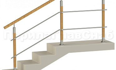 Два ригеля на держателях, квадратный деревянный поручень и квадратные деревянные стойки купить в Красноярске Два ригеля на держателях, квадратный деревянный поручень и квадратные деревянные стойки купить в Красноярске