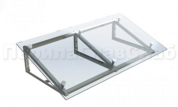 Козырек на треугольном скате на спайдерах в Красноярске. Готовые проекты ПерилаГлавСнаб