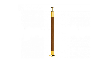Готовая стойка 40х40х950 мм, деревянная нелакированная, со вставками из нержавеющей стали под золото 2х100 мм k740-G купить в Красноярске Готовая стойка 40х40х950 мм, деревянная нелакированная, со вставками из нержавеющей стали под золото 2х100 мм k740-G купить в Красноярске