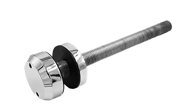 Комплект торцевого крепления несущего стекла, укороченный, шпилька оцинкованная, гайка-шайба Ø50х13х9мм с внутренней резьбой М16, шлифованный AISI 201 Фk277-3-2 купить в Красноярске