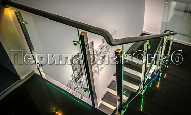 Ограждения со стеклом и подсветкой поручня купить в Красноярске Ограждения со стеклом и подсветкой поручня купить в Красноярске