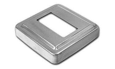 Низ стойки под трубу 50х25 мм, 84х84х0.6 мм, высота 17 мм, полированный (AISI 304) k398 купить в Красноярске Низ стойки под трубу 50х25 мм, 84х84х0.6 мм, высота 17 мм, полированный (AISI 304) k398 купить в Красноярске