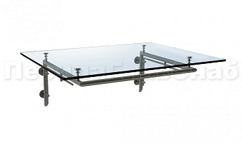 Стеклянный козырек на Г-образном каркасе - вариант 1 в Красноярске. Готовые проекты ПерилаГлавСнаб