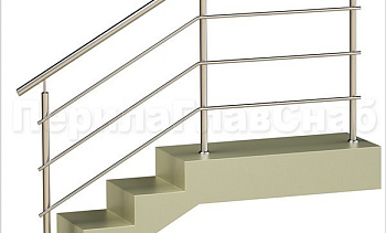 Три ригеля на сварке, круглый поручень и круглые стойки для крыльца в Красноярске. Готовые проекты ПерилаГлавСнаб Три ригеля на сварке, круглый поручень и круглые стойки для крыльца в Красноярске. Готовые проекты ПерилаГлавСнаб