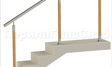 Нержавеющие ограждения без ригелей с квадратным поручнем и стойками с деревянными вставками купить в Красноярске Нержавеющие ограждения без ригелей с квадратным поручнем и стойками с деревянными вставками купить в Красноярске