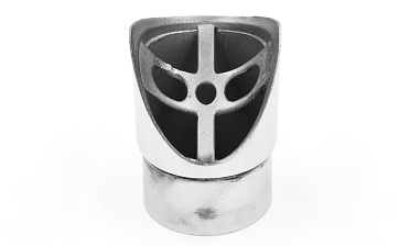 Наконечник седловина косая 30° на стойку Ø50.8 мм, под поручень Ø50.8 мм, литая, полированная, AISI 304, k560 купить в Красноярске Наконечник седловина косая 30° на стойку Ø50.8 мм, под поручень Ø50.8 мм, литая, полированная, AISI 304, k560 купить в Красноярске