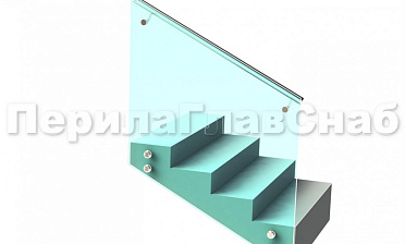 Ограждение с поручнем на выносе на точечном креплении на лестнице купить в Красноярске Ограждение с поручнем на выносе на точечном креплении на лестнице купить в Красноярске