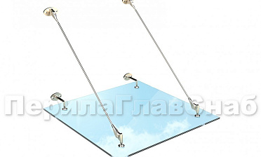 Стеклянный козырек на вантах купить в Красноярске Стеклянный козырек на вантах купить в Красноярске